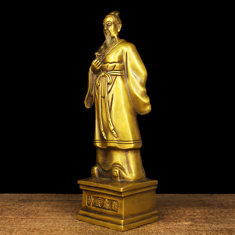 铜神医扁鹊神像摆件中医馆药店张仲景华佗药王医圣供奉铜像名医纯